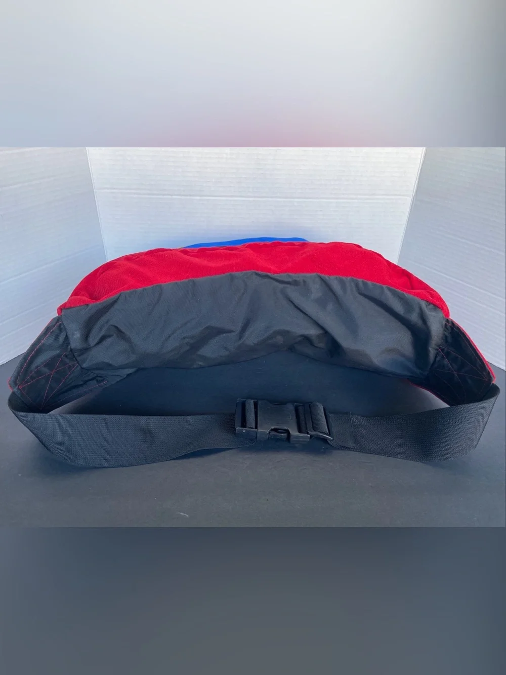 Vtg North Face Sport Hiker Multi-Pocket Lumbar Waist Fanny Pack Day Bag Red/blue